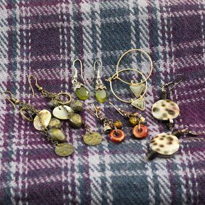 Lot of Five Costume Pierced Dangle Earrings